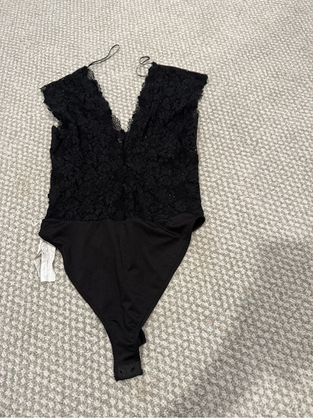 Zara Black Lace V-Neck Bodysuit